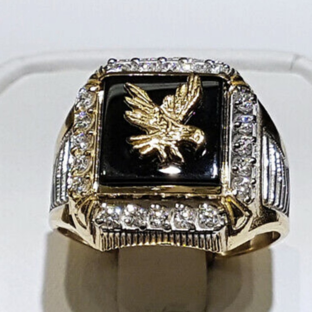 Eagle Two Tone 925 Silver Rings for Men - Picture 2 of 4